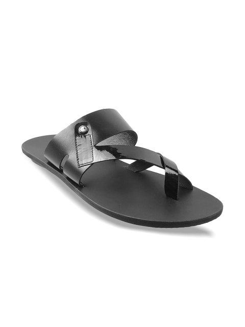 

Metro Men Black Leather Comfort Sandals