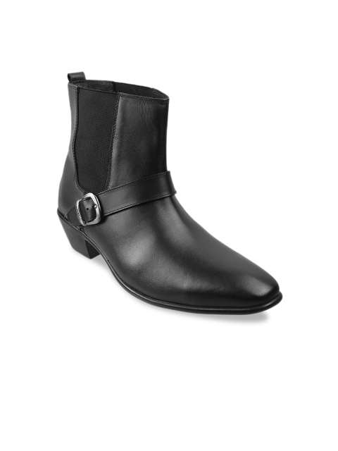 

Metro Men Black High-top Leather Boots