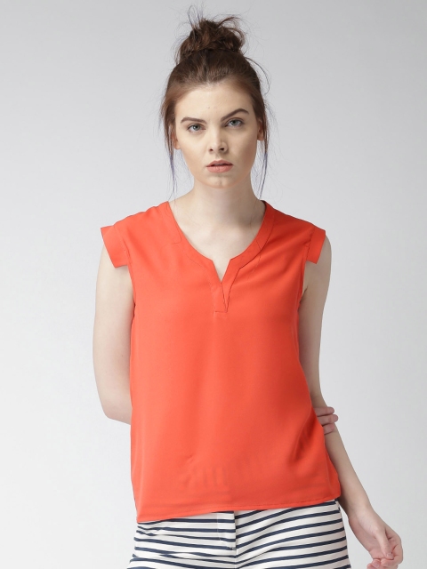 

Mast & Harbour Coral Red Solid Top