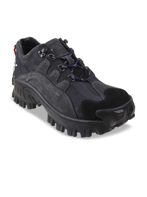 

Metro Men Navy Blue & Black Suede Trekking Shoes
