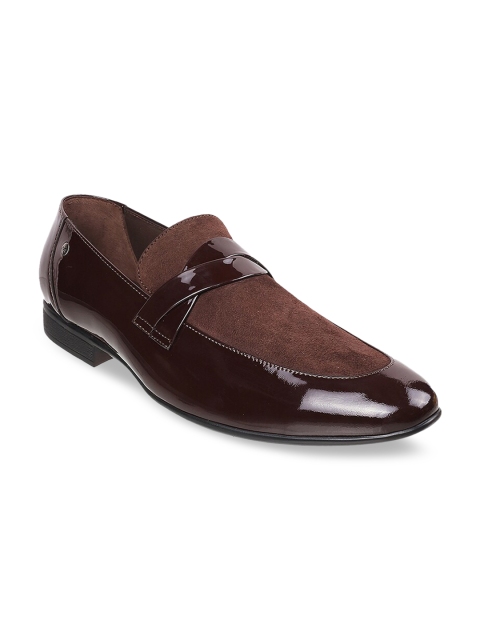 

Metro Men Maroon Solid Leather Formal Slip-On
