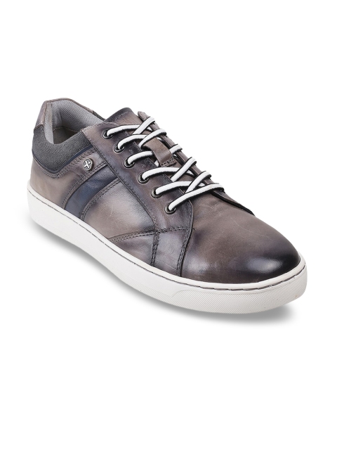 

Metro Men Grey Leather Sneakers