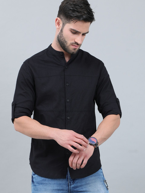 

HERE&NOW Men Black Slim Fit Casual Shirt