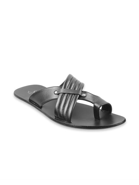 

DAVINCHI Men Black Textured Comfort Sandals