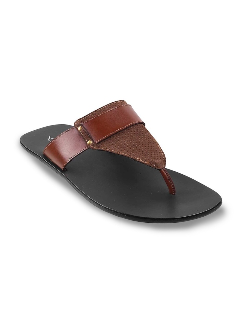 

DAVINCHI Men Tan Leather Comfort Sandals