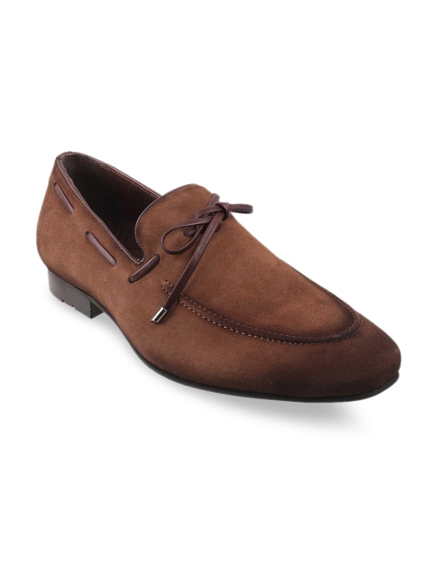

DAVINCHI Men Tan Suede Boat Shoes