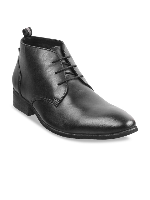 

DAVINCHI Men Black Leather Formal Derbys