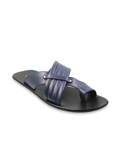 

DAVINCHI Men Blue & Grey Leather Comfort Sandals