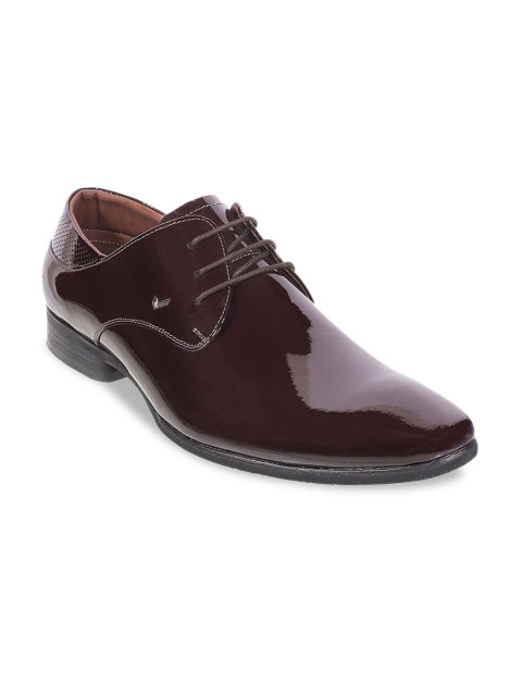 

DAVINCHI Men Maroon Solid Leather Formal Derbys