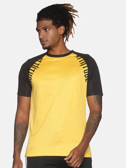 

ATTIITUDE Men Yellow Pockets Slim Fit T-shirt