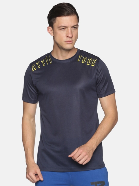 

ATTIITUDE Men Navy Blue Typography Printed Slim Fit T-shirt
