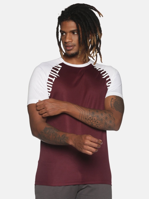 

ATTIITUDE Men Maroon Slim Fit T-shirt