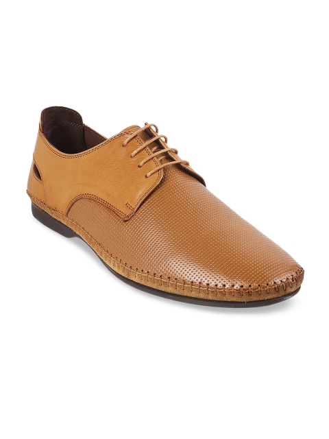 

Mochi Men Tan-Brown Solid Leather Formal Derbys