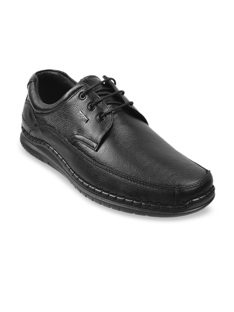 

Mochi Men Black Solid Leather Formal Derbys