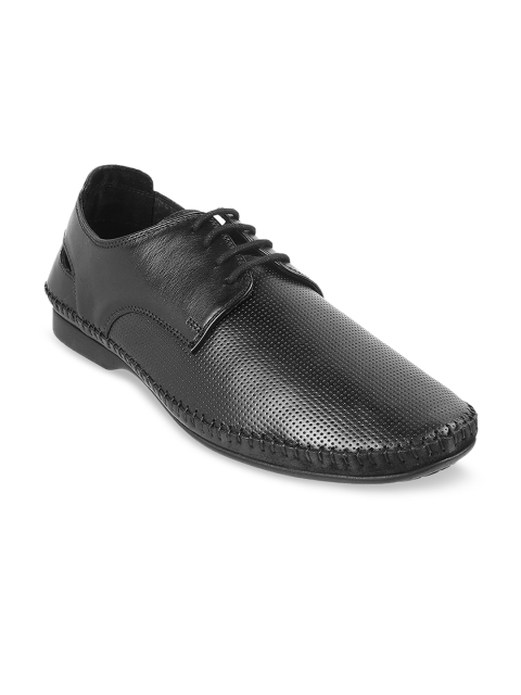 

Mochi Men Black Textured Leather Formal Derbys