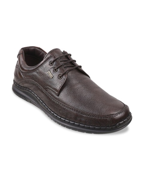 

Mochi Men Brown Solid Leather Formal Derbys