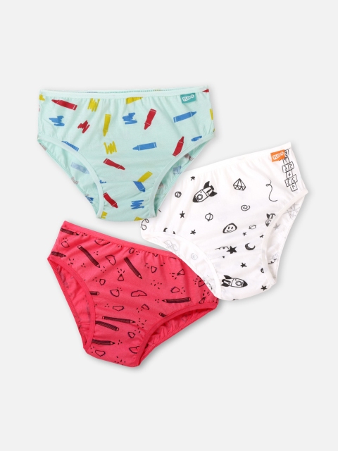 

You Got Plan B Boys Pack Of 3 Printed Anti-Bacterial Pure Cotton Basic Briefs, Pink