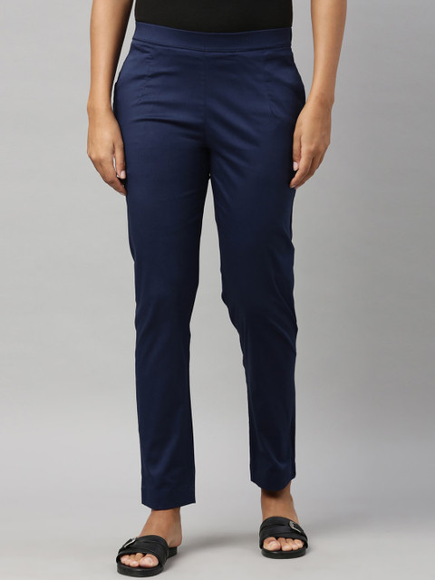

Go Colors Women Navy Blue Trousers