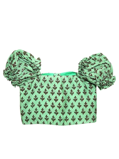 

Mish Organic Green Printed Crop Top