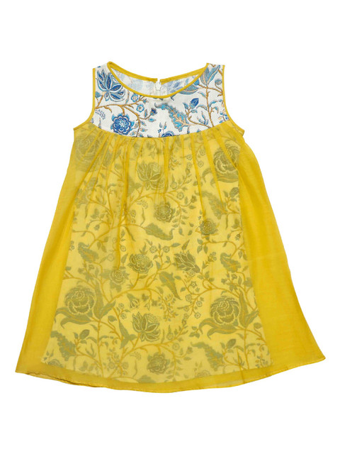 

Mish Organic Girls Yellow Floral A-Line Dress