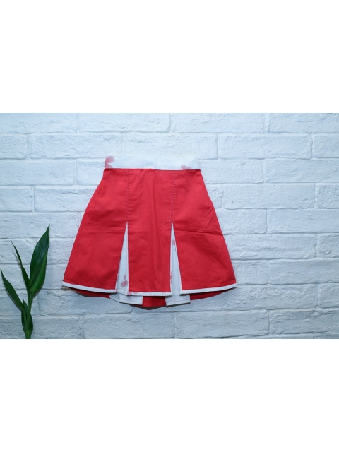 

Mish Organic Girls Red Organic Cotton Pleated Printed Skirt