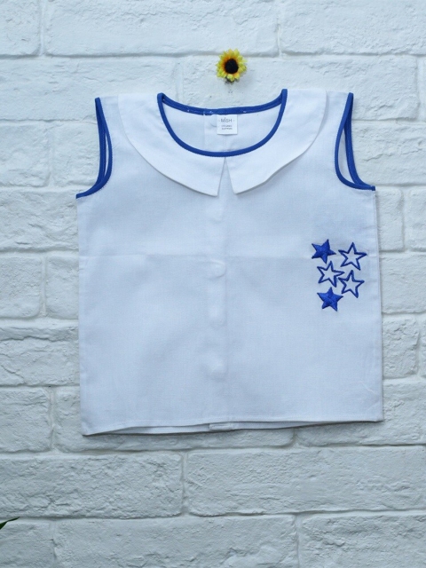 

Mish Organic White Peter Pan Collar Top