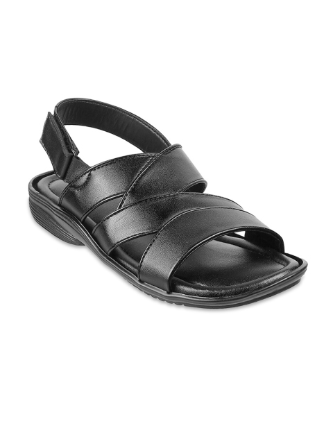 

WALKWAY by Metro Men Black Solid Comfort Sandals with Backstrap
