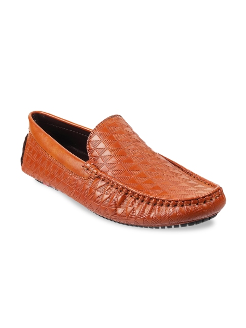 

WALKWAY by Metro Men Tan Brown Textured Loafers