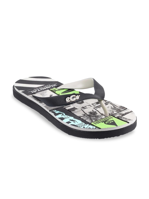 

WALKWAY by Metro Men Grey & Black Printed Thong Flip-Flops