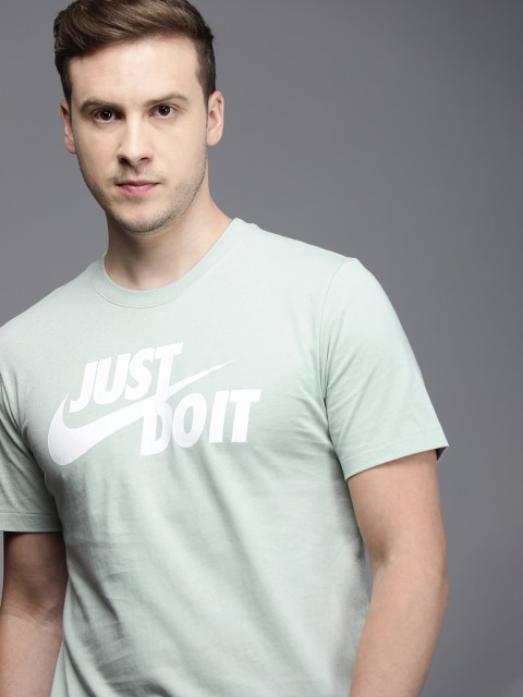 

Nike Men Mint Green Typography Printed Pure Cotton T-shirt