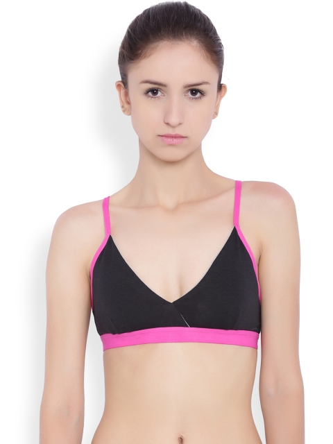 

BRAG Black & Pink Cross-front Racerback T-shirt Bralette BLA03BK01