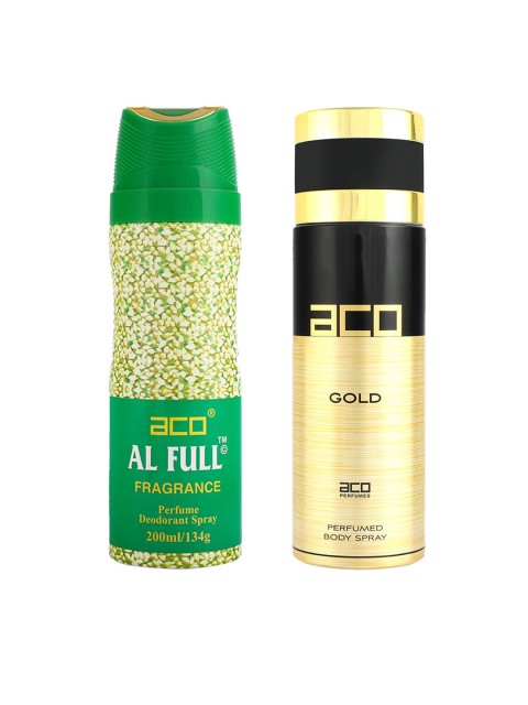 

aco PERFUMES Set of 2 Al Full Deodorant & Gold Body Spray - 200 ml Each