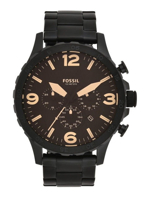 

Fossil Men Nate Brown Dial & Bracelet Style Strap Analogue Chronograph Watch JR1356IT