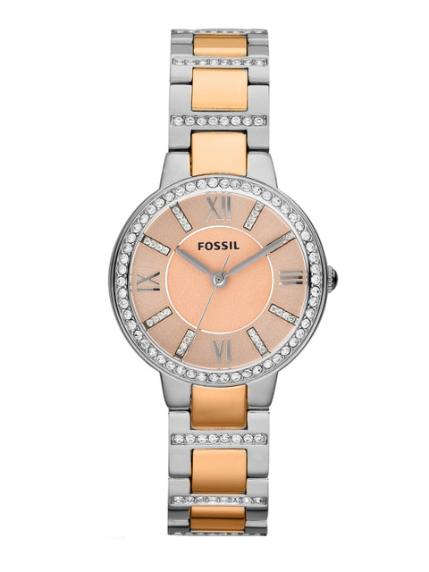 

Fossil Women Rose Gold-Toned Embellished Analogue Watch ES3405