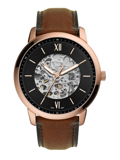 

Fossil Men Black Neutra Skeleton Dial Analogue Automatic Motion Powered Watch ME3195T