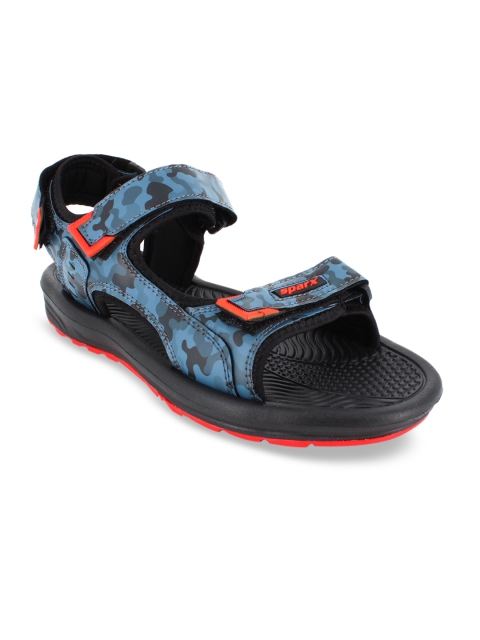 

Sparx Men Black & Blue Patterned Sports Sandals
