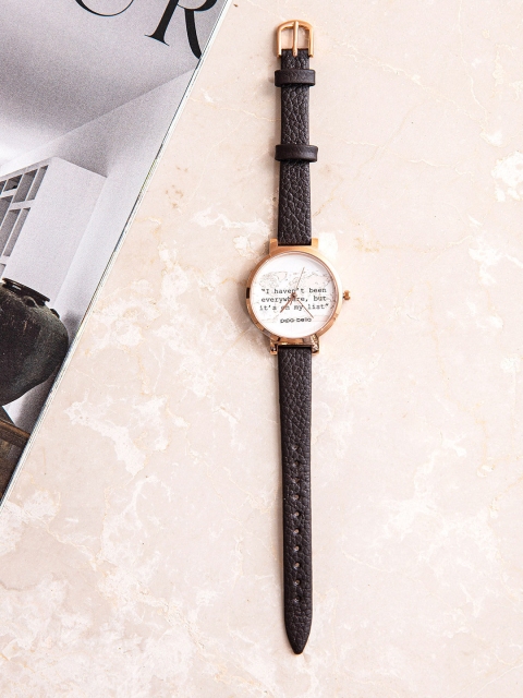 

Pipa Bella Women White Printed Dial & Black Straps Analogue Watch O-JA22WT00116513