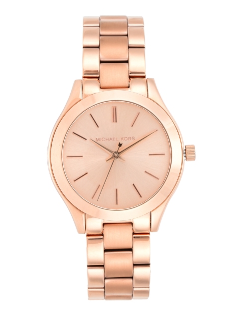 

Michael Kors Women Rose Gold-Toned Mini Slim Runway Analogue Watch MK3513IT