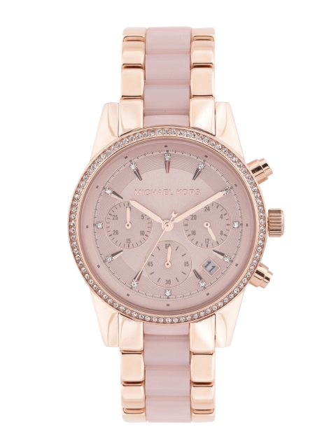 

Michael Kors Women Rose Gold-Toned Embellished Analogue Watch MK6307IT