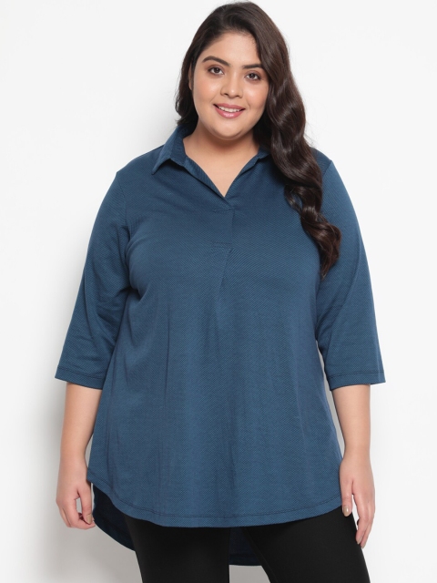 

Amydus Blue Shirt Style Top