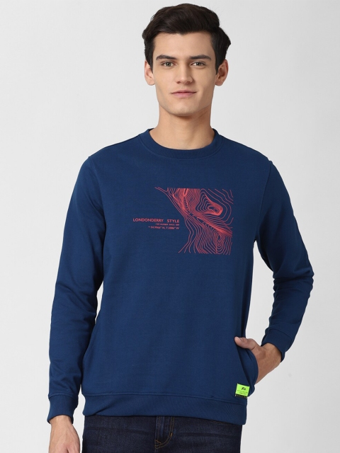 

Peter England Casuals Men Navy Blue Printed Sweatshirt