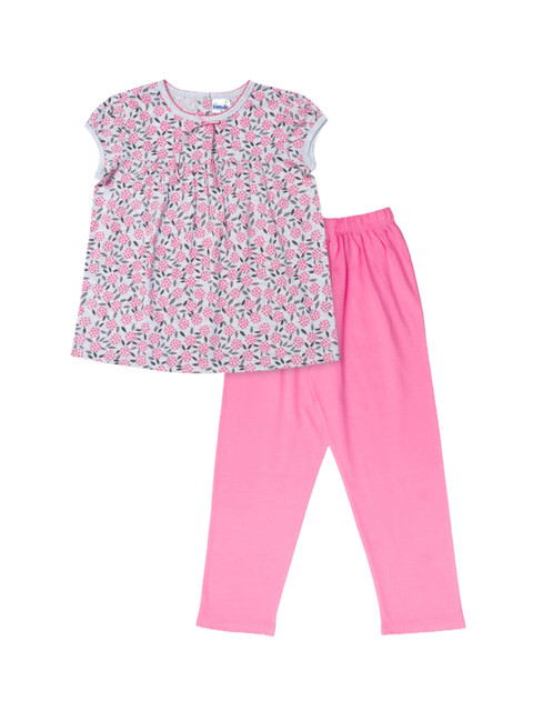 

Daffodils GIRLS WEAR Girls Pink & Purple Printed Night Suit