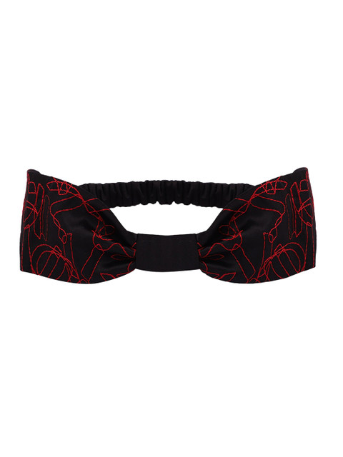 

MASQ Women Black & Red Embellished Hairband