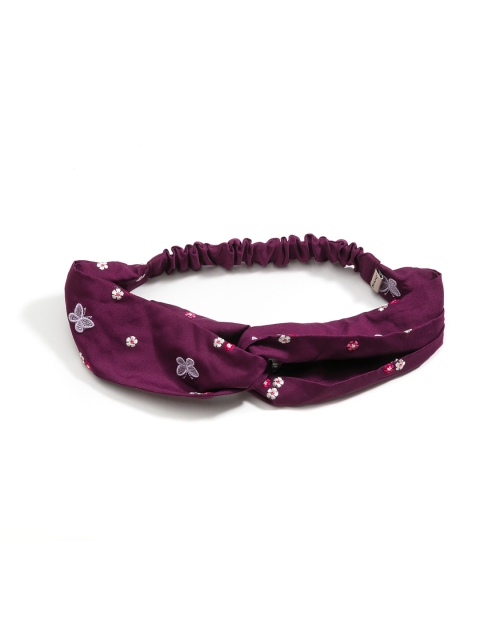 

MASQ Women Maroon & White Embellished Hairband