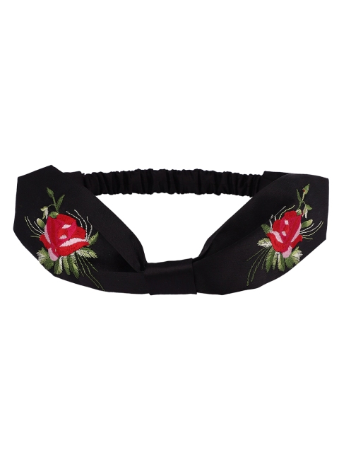 

MASQ Women Black Embroidered Headband
