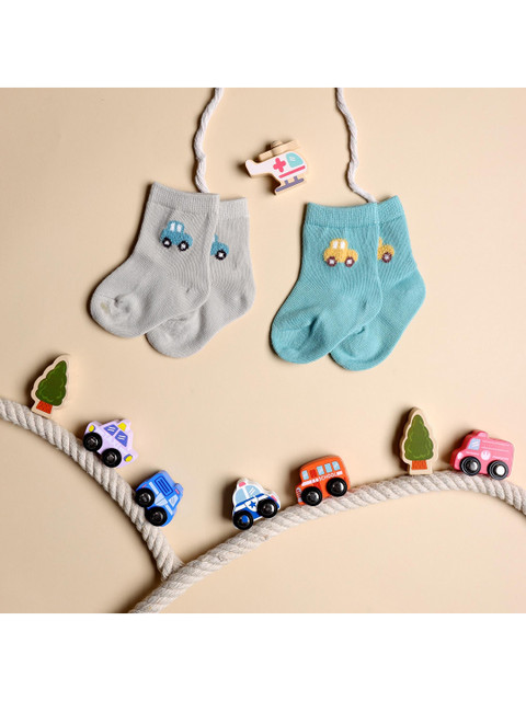 

KICKS & CRAWL Infants Boys White & Blue Printed Jungle Night Baby Boys Sleep Hamper