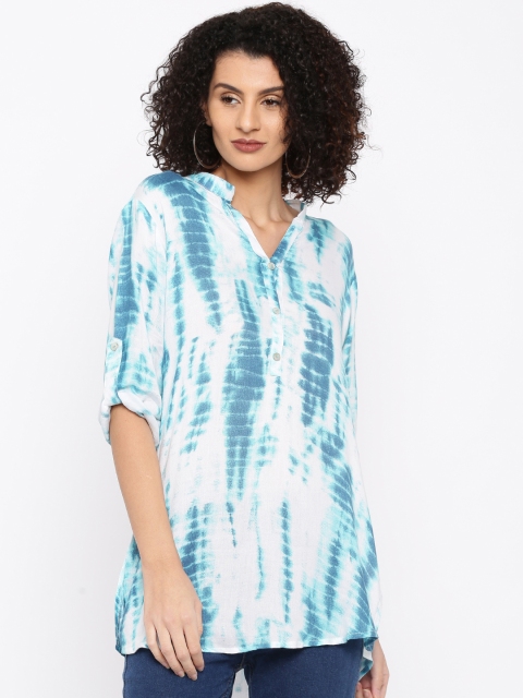

Soch White & Blue Printed Kurti