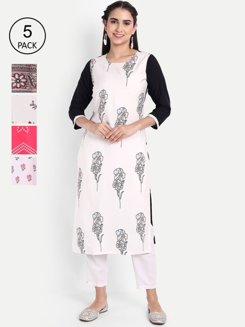 

Ethnic basket Women Multicoloured Floral Printed Floral Crepe Kurta, Multi