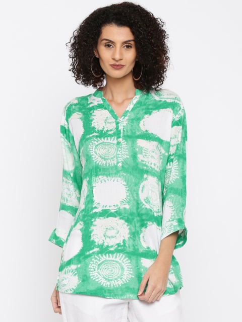 

Soch Green & White Printed Kurti