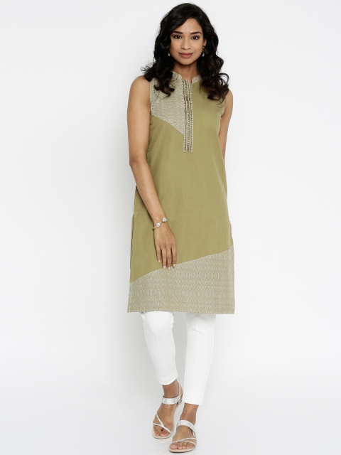 

Soch Outlet Women Olive Green Solid Kurta